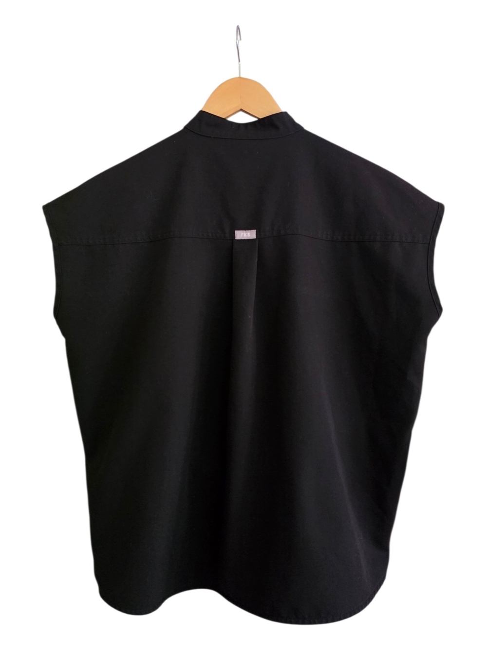 Figs Black Sleeveless Stand-Collar Top - Picture 2 of 5